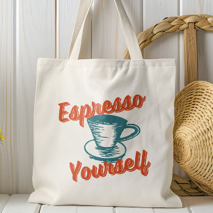Tote Bag Rétro Espresso Yourself, Café, Latte, Italien