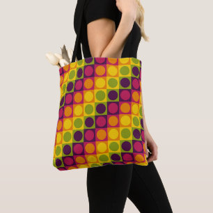Tote Bag Retro Grid Polka Play