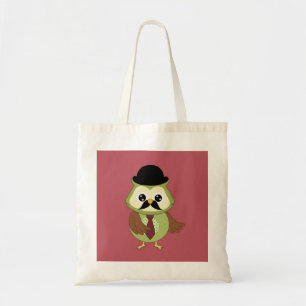 Tote Bag Rétro hibou avec le casquette, la cravate et la