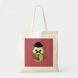 Tote Bag Rétro hibou avec le casquette, la cravate et la