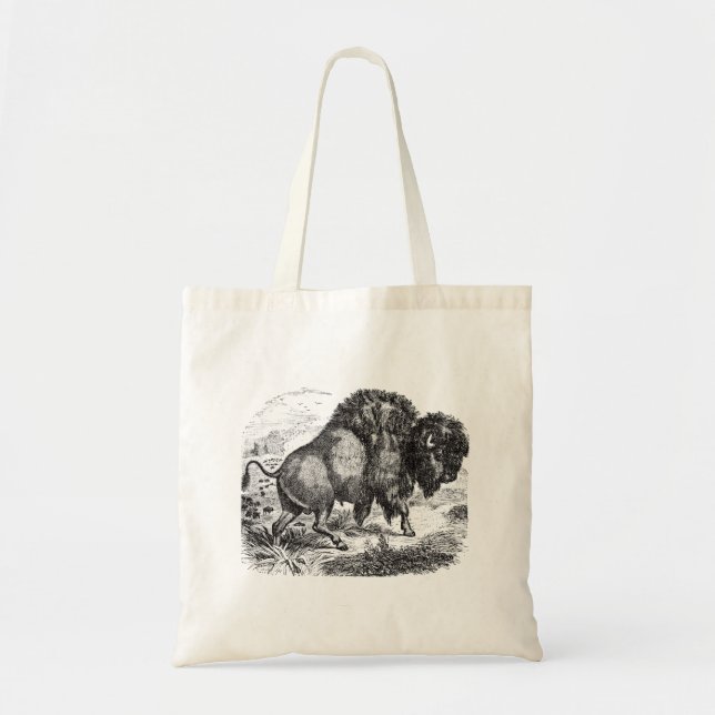 Tote Bag Rétro illustration d'animal de bison de Buffalo (Devant)
