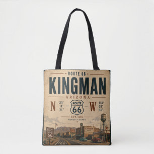 Tote Bag Rétro Kingman Arizona sur le style de la Route 66