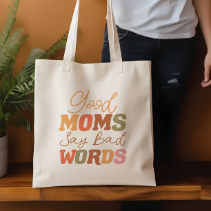 Tote Bag Retro Orange Good Moms Dire Mauvais Mots Citation