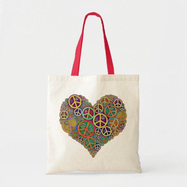 Tote Bag Rétro paix de cru de mod (Devant)