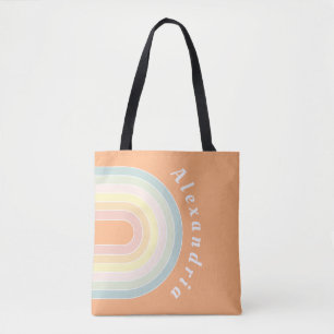Tote Bag Retro personnalisé Rainbow Pastel