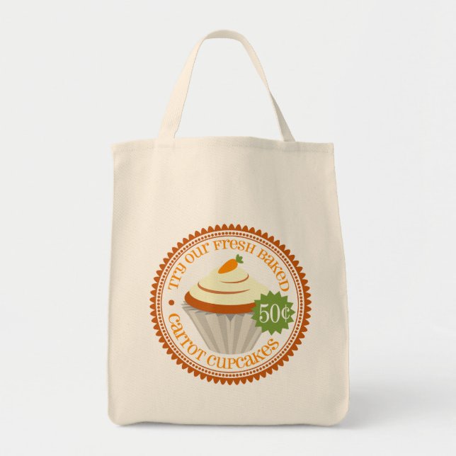 Tote Bag Rétro petit gâteau de carotte (Devant)