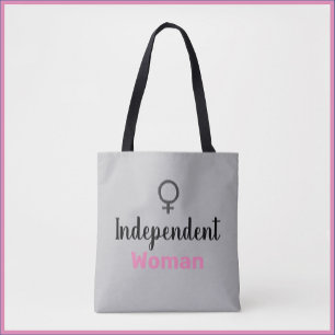 Tote Bag Rétro rose et noir femme indépendante