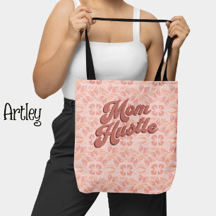 Tote Bag Retro rose Peach motif floral Maman Hustle