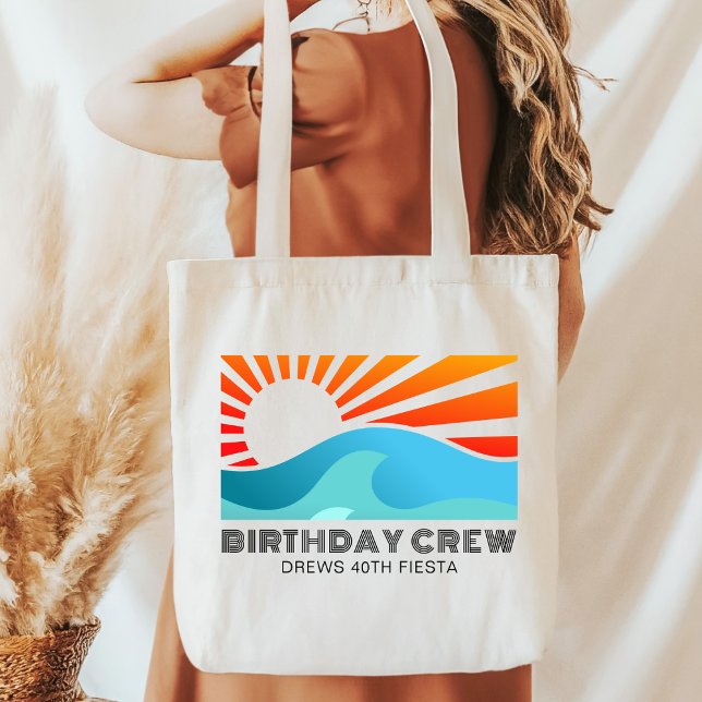 Tote Bag Retro Sunset 20th 30th 40th 50th 60 Birthday Crew (Créateur téléchargé)