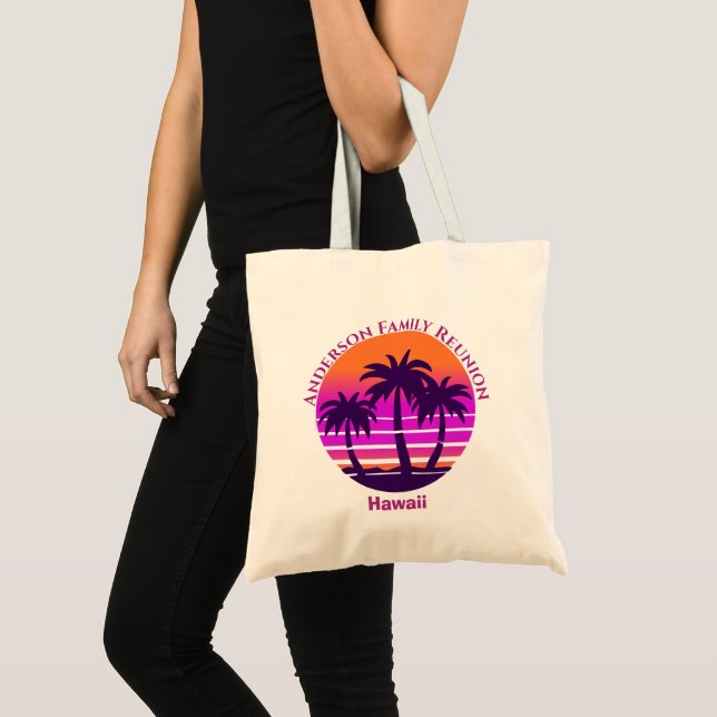 Tote Bag Retro Tropical Palm Tree Beach Vacation (Devant (produit))