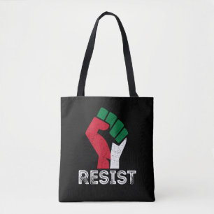 Tote Bag Retro Vintage Resist Palestine poing drapeau Liber