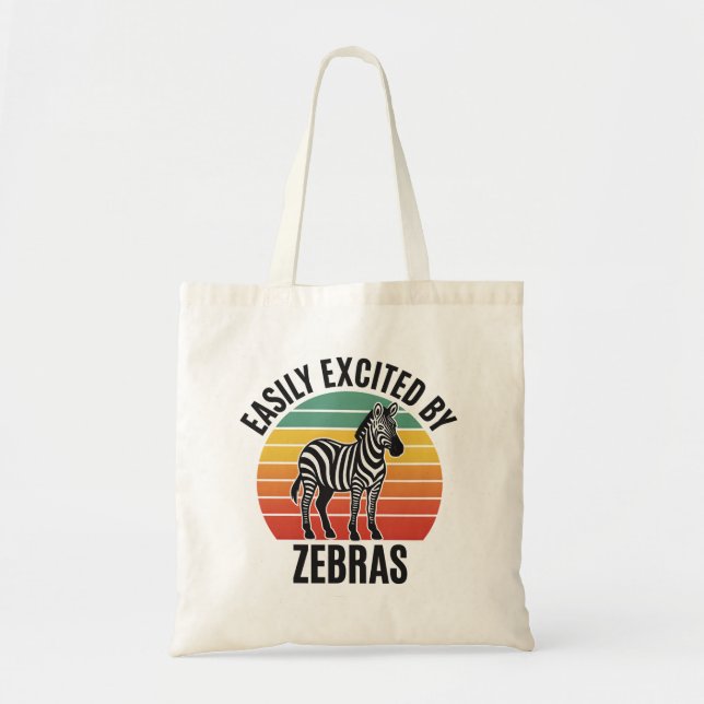 Tote Bag Retro Zebra Sunset with Fun Wild Spirit (Devant)