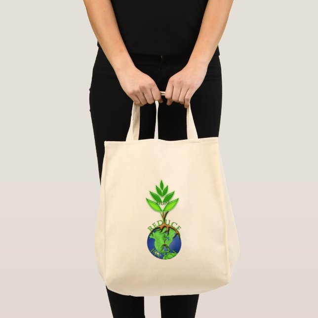 Tote Bag Réutiliser Réduire l'arbre de récupération Globe t (Devant (produit))