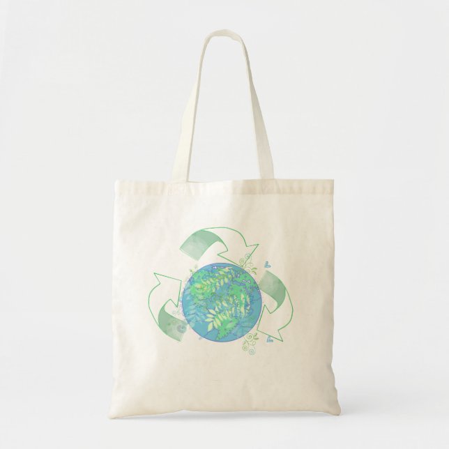 Tote Bag Réutilisez la terre (Devant)