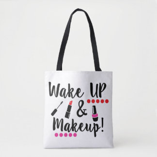 Tote Bag Réveillez-vous et maquillage Fourre-tout