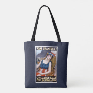 Tote Bag Réveillez-vous l'Amérique ! Art de la liberté patr