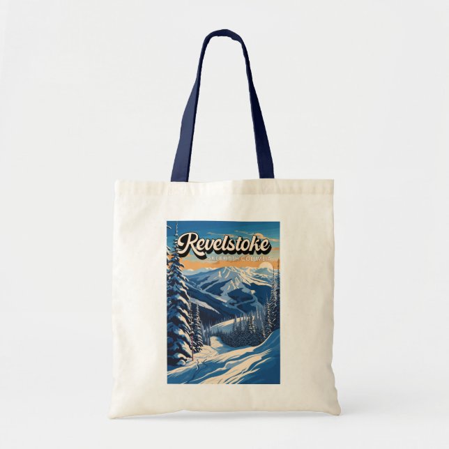 Tote Bag Revelstoke Canada Vintage hivernal (Devant)