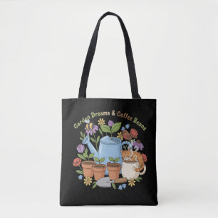 Tote Bag Rêves de jardin et grains de café Cottagecore de c