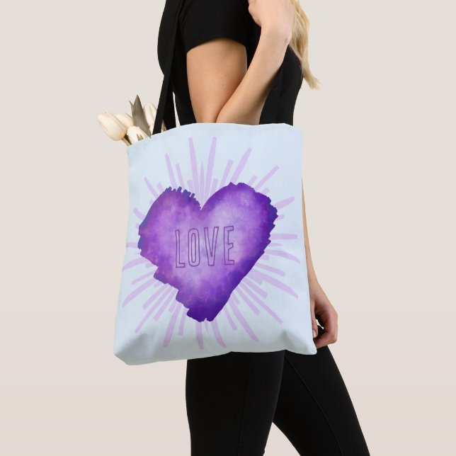 Tote Bag Révolution Violette avec AMOUR (De près)
