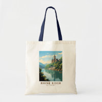 Rhin River Allemagne Section Voyage Art Vintage