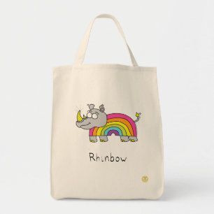 Tote Bag Rhino Arc-en-ciel Drôle Enfants