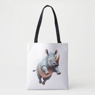 Tote Bag Rhinoceros Joyeux Joueur Fun Sauter Dans L'Air