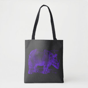 Tote Bag Rhinoceros Renaissance Albrecht Durer en violet