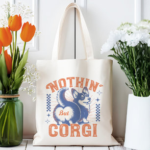 Tote Bag Rien d'autre que Corgi - Retro Orange et Navy Funn