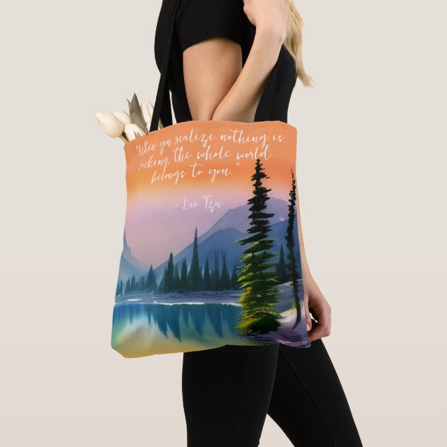 Tote Bag Rien Ne Manque De Citation Zen Scène Lac Pacifique (De près)