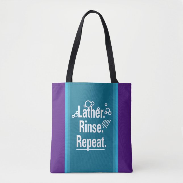 Tote Bag Rincer Lather Répéter Blanc Gfx Aqua Stripes (Devant)