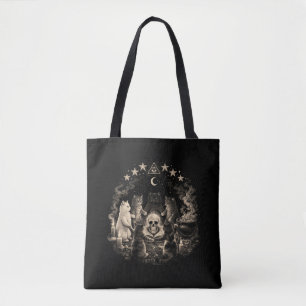 Tote Bag Rituel de chat gothique magique Soutenez votre cov