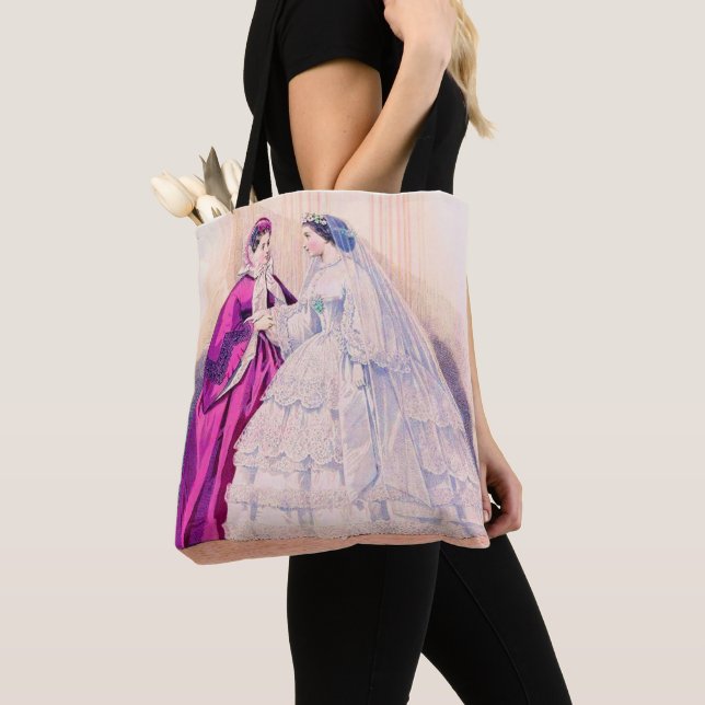 Tote Bag Robe de mariée sur une gravure de mode française d (De près)