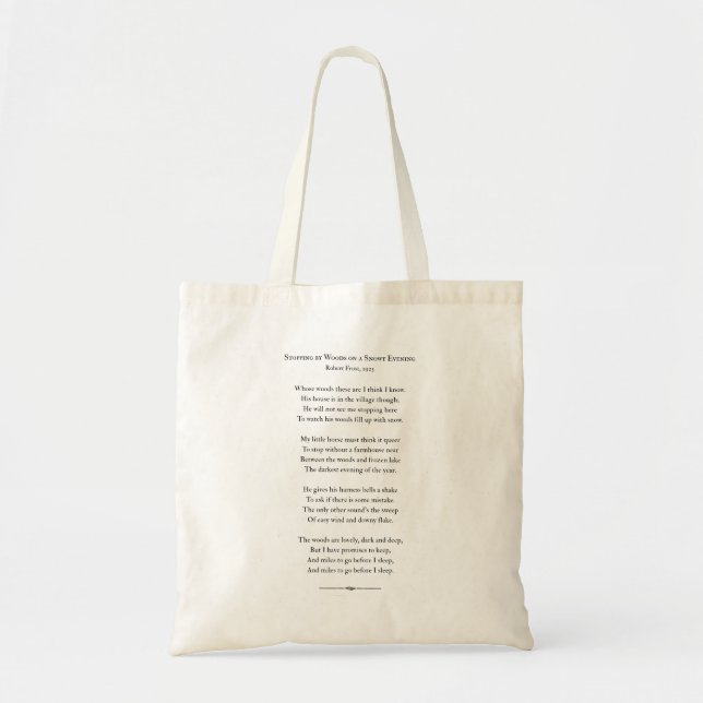 Tote Bag Robert Frost Poem Stopper par Woods Soirée neige (Devant)