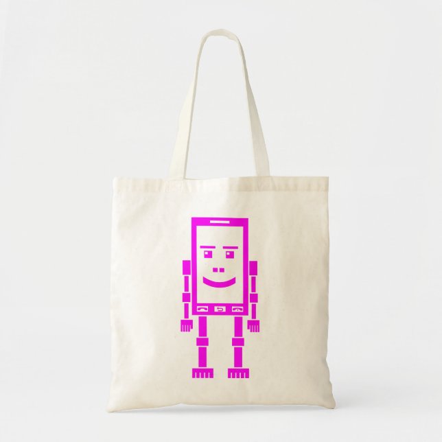Tote Bag Robo Phone - Magenta (Devant)