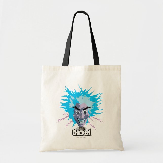 Tote Bag Robot chicken Scientist Head Graphic (Devant)