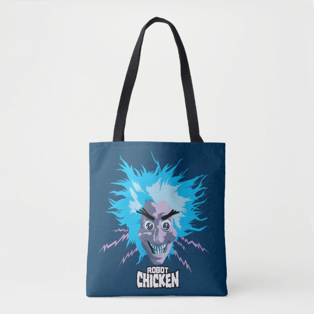 Tote Bag Robot chicken Scientist Head Graphic (Devant)