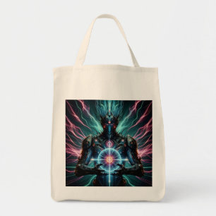 Tote Bag Robot Futuriste Noyau Cosmique Cyberpunk