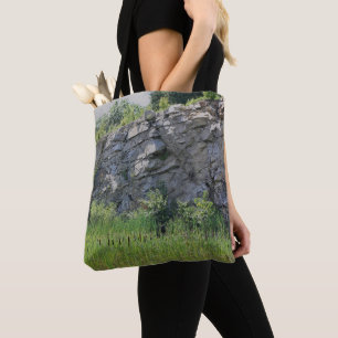 Tote Bag Rock Cliff Wall Catters Pond Nature