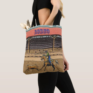 Tote Bag Rodéo Occidentale Cowboy Cowgirl Calf Roping
