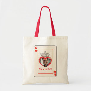 Tote Bag Roi de mon cœur carte à jouer personnalisée