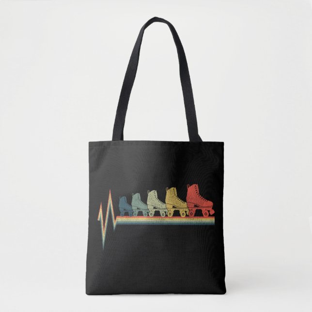 Tote Bag Roller Patinage Roller Patinage Heartbeat Couleur  (Devant)