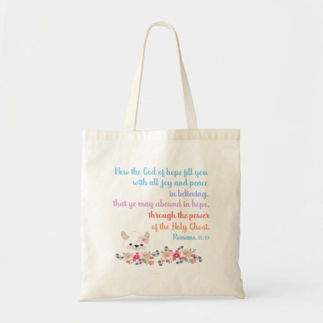 Tote Bag Romans 15 Bible Verse Design (Devant)