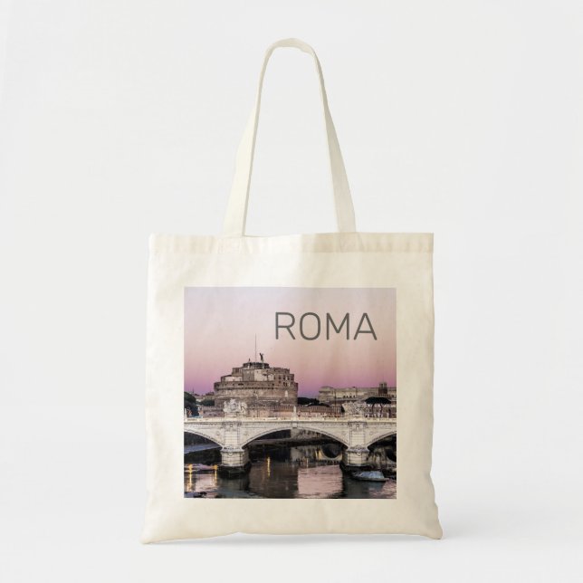 Tote Bag Rome Italie Castel Sant'Angelo Pont Sunset (Devant)