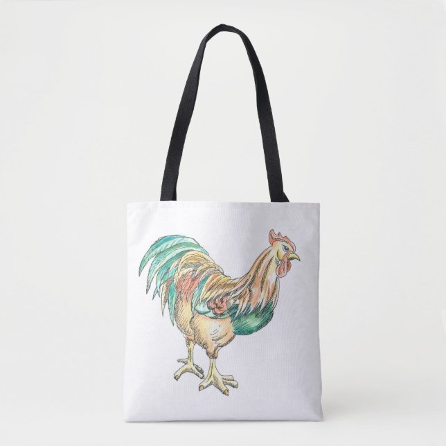 Tote Bag Rooster Art (Devant)