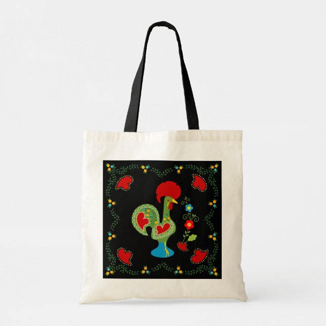 Tote Bag Rooster portugais de la chance en vert (Dos)