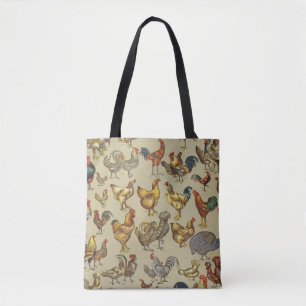 Tote Bag Rooster Poulet de la ferme Pays Animal