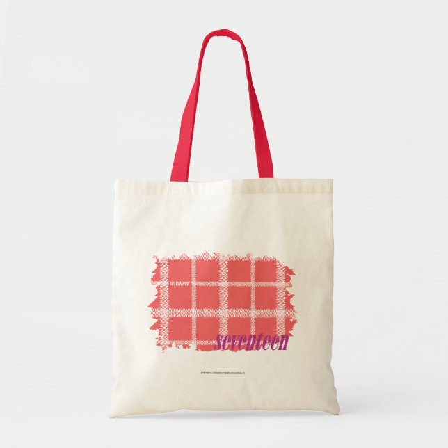 Tote Bag Rose 2 de plaid (Devant)