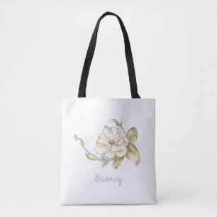 Tote Bag Rose arbuste blanc