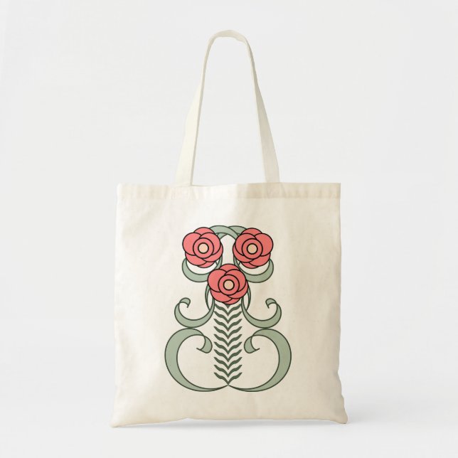 Tote Bag Rose Art Déco Tragetasche (Vorne)