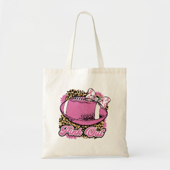 Tote Bag Rose Avec Balle De Rugby (Softball) (Devant)